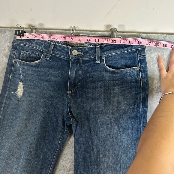 Paige Hollywood hills low rise distressed flare denim - Picture 6 of 12